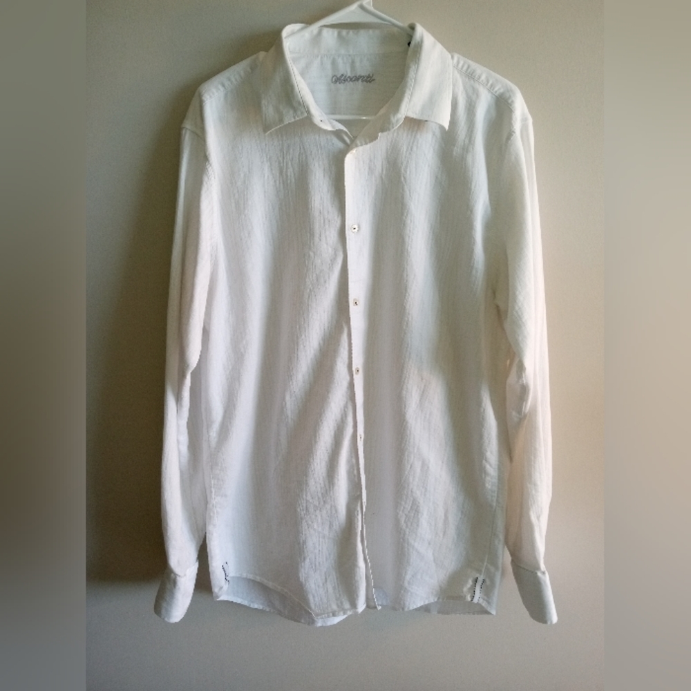 VISCONTI'S White Button Down Tshirts Dress Shirt Size XL